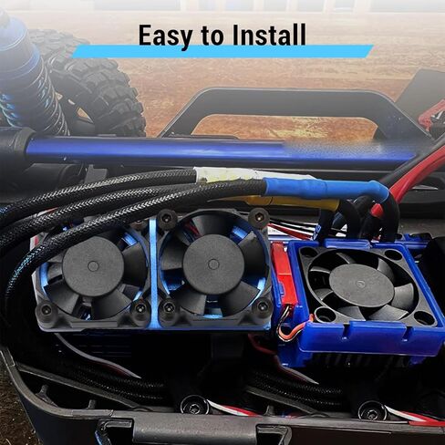 Daitoku RC Motor Cooling Fan 15000 دورة في الدقيقة معجبي التبريد المزدوج شب محرك الحرارة 42 مم ل 1/8 1/7 ARRMA TYPHON 6S KRATON 6S MOJAVE in Saudi Arabia
