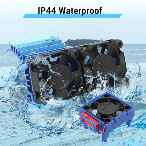Daitoku RC Motor Cooling Fan 15000 دورة في الدقيقة معجبي التبريد المزدوج شب محرك الحرارة 42 مم ل 1/8 1/7 ARRMA TYPHON 6S KRATON 6S MOJAVE in Saudi Arabia
