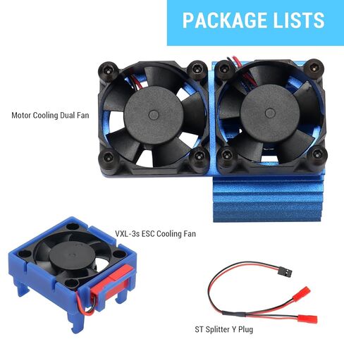 Daitoku RC Motor Cooling Fan 15000 دورة في الدقيقة معجبي التبريد المزدوج شب محرك الحرارة 42 مم ل 1/8 1/7 ARRMA TYPHON 6S KRATON 6S MOJAVE in Saudi Arabia
