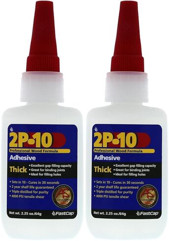 FastCap 2P-10 JEL (RT-Rubber-toughened) Industrial Strength Heavy-Duty Super Glue-(CA Adhesive) -2.25oz/64g. Great for use on Vertical Surfaces. Shock Resistant. Activator Sold Separately (2-Bottle) in Saudi Arabia