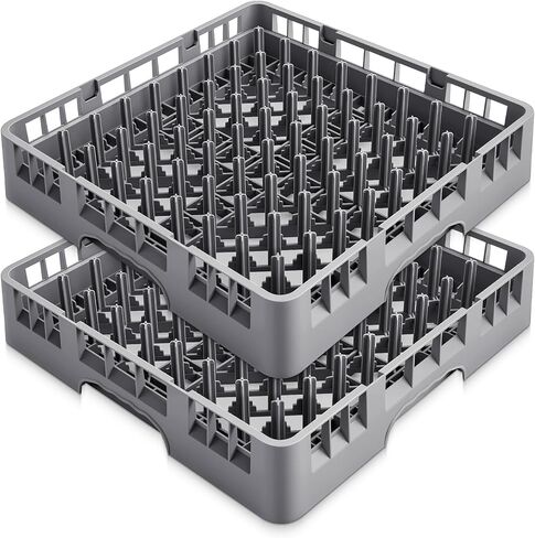 1 Pack Commercial Dishwasher Tray Rack Polypropylene Full Size Flatware Rack for Bowls Plates Knives Forks Cups (Peg Dish,Gray) in Saudi Arabia