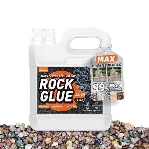 Rock Glue, 1Gallon Mulch Glue for Landscaping, Fast-Dry Strong Pea Gravel Stabilizer Landscape, Non-Toxic Long-Lasting Dries-Clear Strong Pea Gravel Binder for Pebble, Pine Straw for Outdoor Gardens in Saudi Arabia