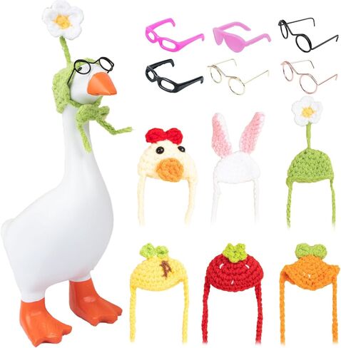 6 مجموعة 7 بوصة المكتب أوزة أوزة من طوق السلسلة المصغرة والنظارات الشمسية المكتبية الصغيرة زي أوزة مصغرة مضحكة إكسسوارات ديكور أوزة مغناطيسية لمكتب الأوز in Kuwait