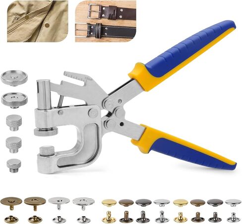 160 Set Rivets for Leather Crafting and 20 Set Magnetic Buttons, 4 Colors 10 MM Double Cap Rivets & 18 MM Magnetic Snaps for Purses and Totes with Snap Fasteners Tool, for Leather, Boots, Belt in Saudi Arabia