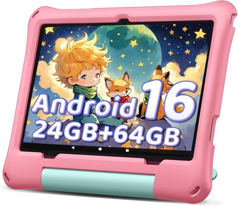 تابلت للأطفال مقاس 10 بوصة، جهاز لوحي Android 16 للأطفال، معالج ثماني النواة، ذاكرة وصول عشوائي 24 جيجابايت، ذاكرة تخزين داخلية 64 جيجابايت، بطاقة 1TF قابلة للتوسيع للأطفال الصغار، أجهزة لوحية مع حافظة، مراقبة أبوية، 6000 مللي أمبير، واي فاي، BT5.0، كامير in Saudi Arabia