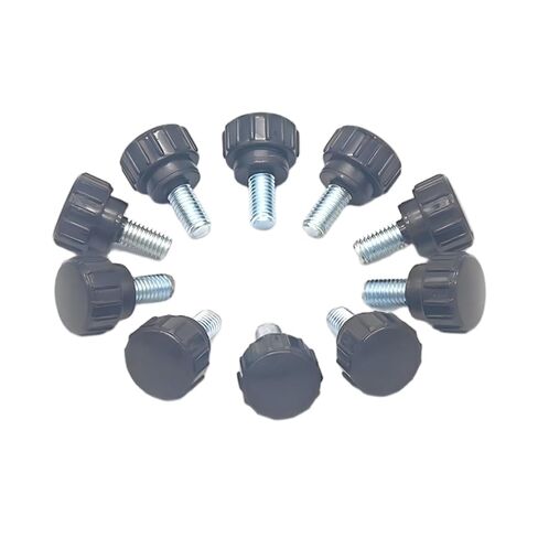 10 Pieces M5 x 10 mm Carbon Steel Threaded Knurled Thumbscrew Black Round Clamping Screws Grip Knobs Thumb Screw for Machinery Latche (10, M5*10mm) in Saudi Arabia