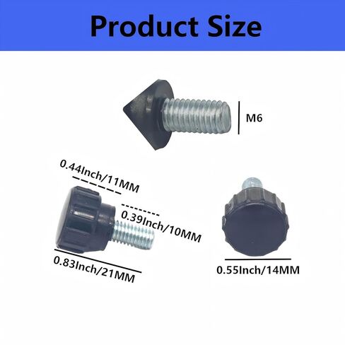 10 Pieces M5 x 10 mm Carbon Steel Threaded Knurled Thumbscrew Black Round Clamping Screws Grip Knobs Thumb Screw for Machinery Latche (10, M5*10mm) in Saudi Arabia