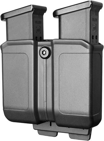 Universal Double Magazine Pouch for 9mm/.40 Double Stack Mags, Pistol Mag Pouch for Glock, Sig, S&W, Beretta, Taurus, H&K, Springfield & Ruger, Adjustable Cant, Belt Clip or MOLLE Attachment only in Saudi Arabia