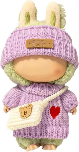 17 سم (6.7 بوصة) ملابس دمية ، ملابس لمجموعة الملابس ، إكسسوارات Dino Dolls Keychain ، مزيف زي ديناصور على نمط الحيوانات للدمى (Black) (دمية غير متضمنة) in Kuwait