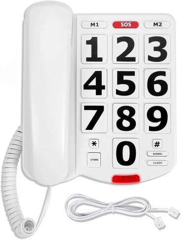هاتف Big Button لكبار السن ، 9 أزرار صور كبيرة واتصل بنقرة واحدة ، الجرس الصاخب ، من السهل البرمجة ، الهواتف الأرضية لكبار السن ، للأشخاص الذين يعانون من إعاقات بصرية وسمع وذاكرة in Kuwait
