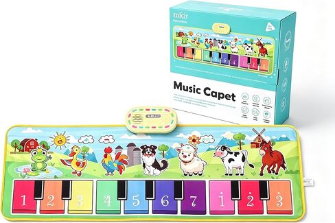 Kids Farm Animals Piano Play Mats,2 in 1 Baby Musical Floor Playmat,Educational Learning Keyboard,Touch Play Blanket Funny Xmas Christmas Birthday Gift Toys for Toddlers 3 Ages 4 5 Year Old Girl boy in Saudi Arabia