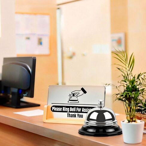 المكالمات المكتبية Bell/2pcs أجراس خدمة الذهب والفضة）/مع يرجى رنين الجرس للحصول على علامة مساعدة/مناسبة لاستقبال مكتب الاستقبال في المتاجر والمكاتب والمستشفيات والمستشفيات الصغيرة. in Kuwait