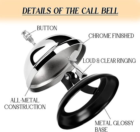 المكالمات المكتبية Bell/2pcs أجراس خدمة الذهب والفضة）/مع يرجى رنين الجرس للحصول على علامة مساعدة/مناسبة لاستقبال مكتب الاستقبال في المتاجر والمكاتب والمستشفيات والمستشفيات الصغيرة. in Kuwait