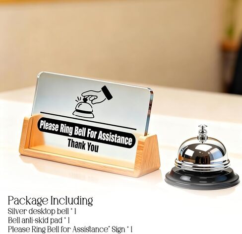 المكالمات المكتبية Bell/2pcs أجراس خدمة الذهب والفضة）/مع يرجى رنين الجرس للحصول على علامة مساعدة/مناسبة لاستقبال مكتب الاستقبال في المتاجر والمكاتب والمستشفيات والمستشفيات الصغيرة. in Kuwait