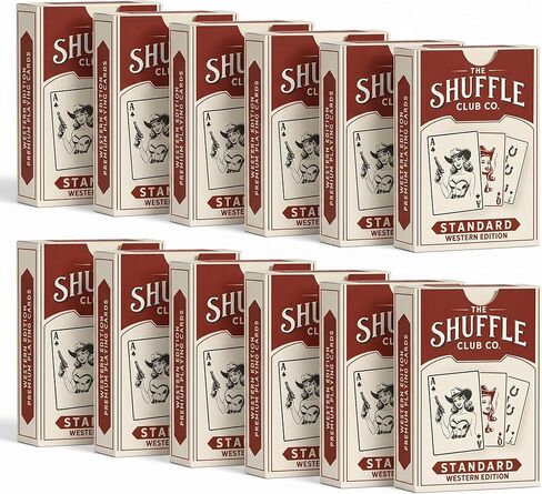 أوراق اللعب Shuffle Club Western - مجموعة مستوحاة من رعاة البقر مكونة من طبقتين مع بطاقات وجه مخصصة - هدية تزيينية كلاسيكية لهواة الجمع in Kuwait