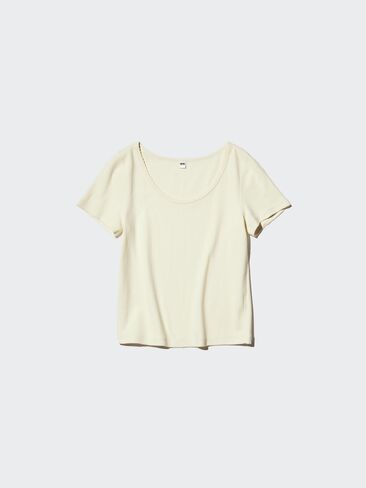 Uniqlo Pointelle Round Neck Mini T-Shirt in Saudi Arabia