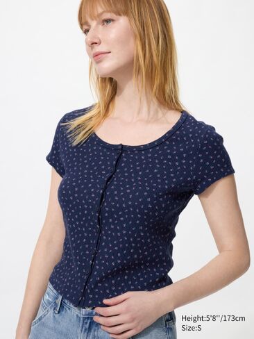 Uniqlo Waffle Full Open Mini T-Shirt | Pattern in Saudi Arabia
