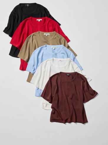 Uniqlo بوكسي محبوك تي شيرت in Saudi Arabia