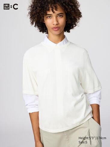 Uniqlo بوكسي محبوك تي شيرت in Saudi Arabia