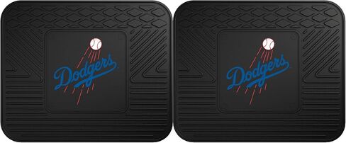 FANMATS 8841 Los Angeles Dodgers طقم سجادة سيارة من الفينيل عالي التحمل مكون من قطعتين، سجادات أرضية الصف الأمامي، حماية من جميع الأحوال الجوية، ملاءمة عالمية، تصميم خزان عميق in Kuwait
