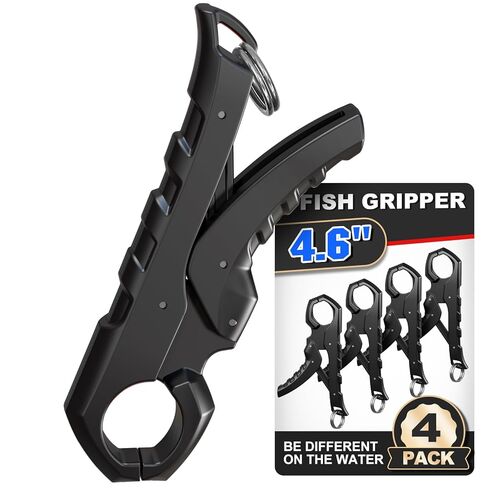 مقبض سمكة SNAIL TRAIL مقاس 4.6 بوصة، مشبك بديل بمقياس الصيد الرقمي غير قابل للثقب - ممسك الشفاه لعلامة الإعدام. بطولة باس إعدام شعاع كليب. (4 عبوات) in Kuwait