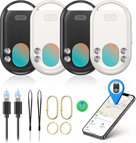 TECKNET 3-in-1 Air Tracker Tag 4-Pack (iOS فقط)، جهاز تعقب بلوتوث ذكي قابل لإعادة الشحن، إنذار 100 ديسيبل واكتشاف الكاميرا المخفية، متوافق مع Apple Find My، مكتشف العناصر للمفاتيح والأمتعة والمحفظة والحيوانات الأليفة in Kuwait