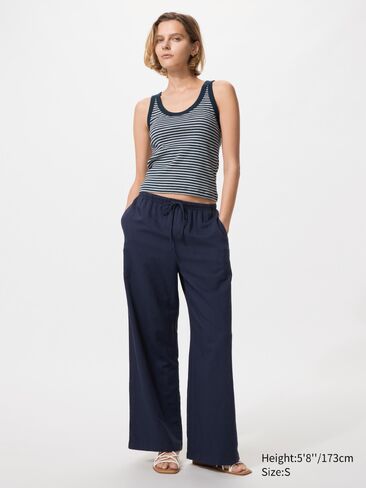 Uniqlo Soft Ribbed Tank Top | Striped in Saudi Arabia