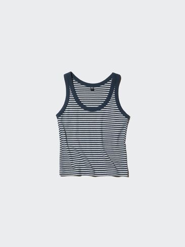 Uniqlo Soft Ribbed Tank Top | Striped in Saudi Arabia