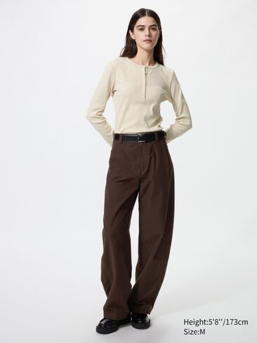 Uniqlo Ribbed Henley Neck T-Shirt in Saudi Arabia