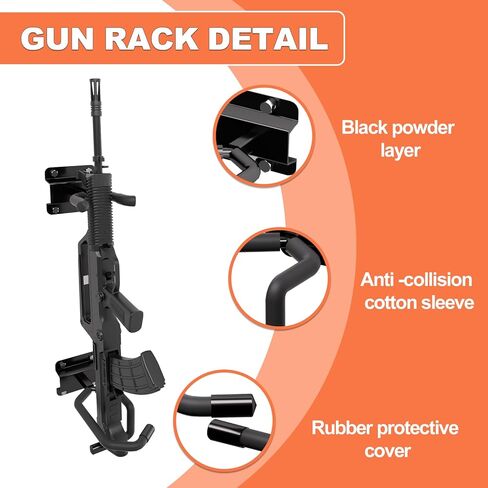 Gun Rack for Wall-6 Slots, Heavy Duty Steel Indoor Gun Racks, Wall Gun Racks with Impact Resistant Cotton Sleeve, Ideal for Gun Rooms, Home Garage or Closets in Saudi Arabia