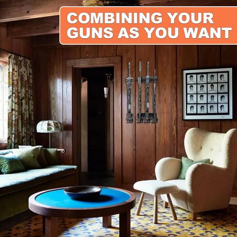 Gun Rack for Wall-6 Slots, Heavy Duty Steel Indoor Gun Racks, Wall Gun Racks with Impact Resistant Cotton Sleeve, Ideal for Gun Rooms, Home Garage or Closets in Saudi Arabia