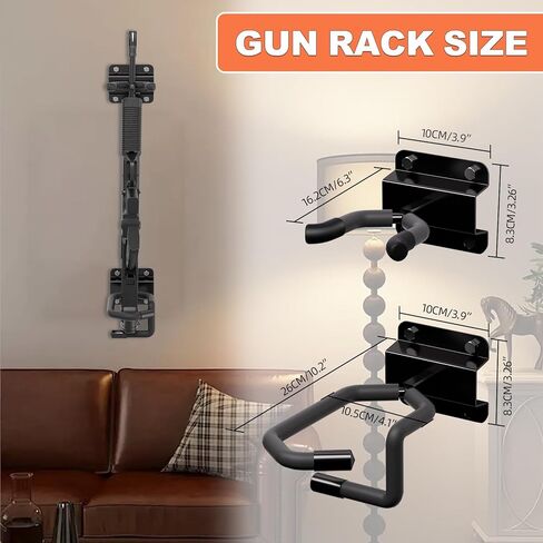Gun Rack for Wall-6 Slots, Heavy Duty Steel Indoor Gun Racks, Wall Gun Racks with Impact Resistant Cotton Sleeve, Ideal for Gun Rooms, Home Garage or Closets in Saudi Arabia