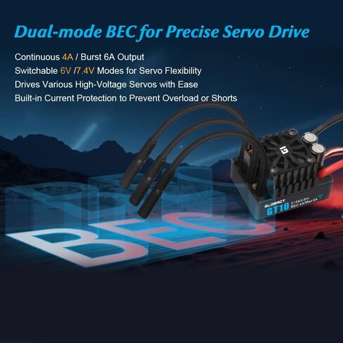 Globact GT10 120A بدون مستشعر بدون مستشعر ESC مضاد للماء مضمن في Bluetooth جهاز تحكم إلكتروني للسرعة الإلكترونية لـ TRAXXASAS ARRMA BIG ROCK LOSI 1/10 RC ترقيات الشاحنة in Saudi Arabia
