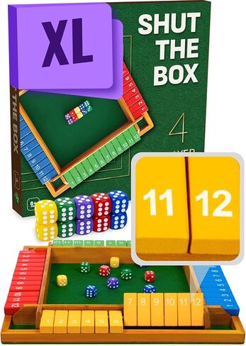أغلقت لعبة Box Game Wooden Board لـ 4 لاعبين - أغلقت لعبة Box Game 12 أرقامًا للبالغين والأطفال - مثالية للألعاب ليلة in Kuwait