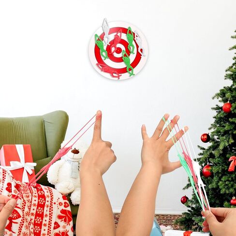 24 Pack Christmas Stretchy Flying Santa Claus Finger Slingshot Catapult Toys Holiday Stocking Stuffers Christmas sticky toys bulk for Flying Games Xmas Party favors in Saudi Arabia
