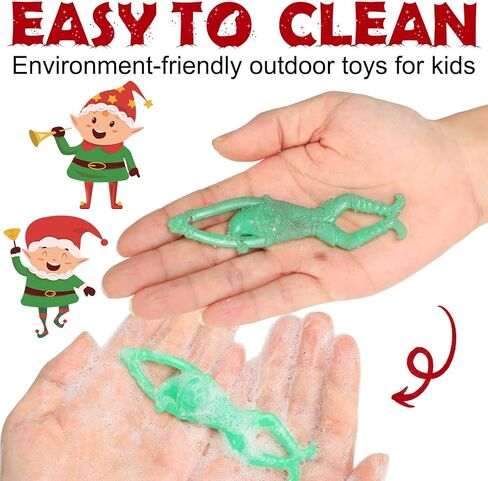 24 Pack Christmas Stretchy Flying Santa Claus Finger Slingshot Catapult Toys Holiday Stocking Stuffers Christmas sticky toys bulk for Flying Games Xmas Party favors in Saudi Arabia
