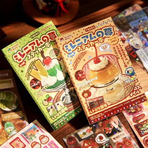 Ancient Wind Cut Film Sticker Book Japanese ins-Style Dessert Handbook Decorative Sticker 60 Sheets/Set 80mm*120mm in Saudi Arabia