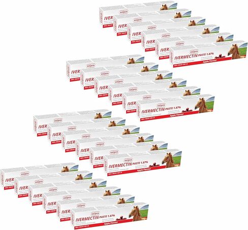 IVERMECTIN 1.87 ٪ معجون الحصان - أنبوب Apple Flavor 6.08G - صفقة للخيول التي تصل إلى 1250 رطلاً (حزمة - 3) in Kuwait