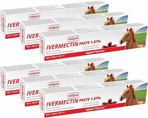 IVERMECTIN 1.87 ٪ معجون الحصان - أنبوب Apple Flavor 6.08G - صفقة للخيول التي تصل إلى 1250 رطلاً (حزمة - 3) in Kuwait