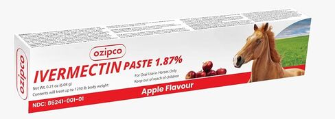IVERMECTIN 1.87 ٪ معجون الحصان - أنبوب Apple Flavor 6.08G - صفقة للخيول التي تصل إلى 1250 رطلاً (حزمة - 3) in Kuwait