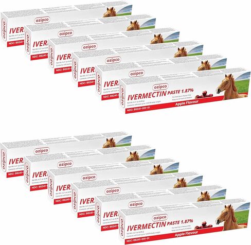 IVERMECTIN 1.87 ٪ معجون الحصان - أنبوب Apple Flavor 6.08G - صفقة للخيول التي تصل إلى 1250 رطلاً (حزمة - 3) in Kuwait