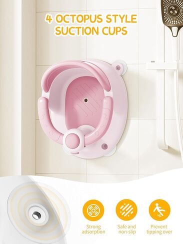 Baby Bath Seat for Babies 6 Months & Up - Bathtub Seats for Babies with 3 Baby Bath Toys, Non-Slip, Comfortable, Infant Bath Essentials-Grey in Saudi Arabia