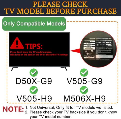 أرجل حامل تلفزيون SOULWIT لـ Vizio 50 بوصة فئة D50X-G9/V505-G9/V505-H9/M506X-H9، حامل سطح الطاولة بدون تمايل، متوافق مع VESA، يتضمن براغي - أسود in Saudi Arabia