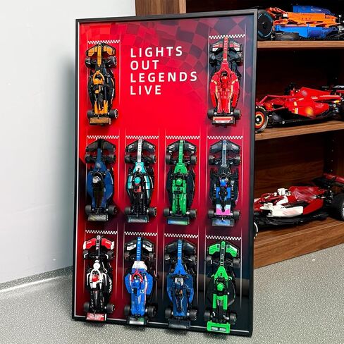 WETCEAOM Display Wallboard for Lego Speed Champions 10-in-1 F1 Car 77242,77243,77244,77245,77246,77247,77248,77249,77250,77251, Ideas for Lego Car Wall Mount Frame Lover, Model not Included(With Hook) in Saudi Arabia