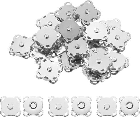 Magnetic Snaps Buttons [20Set] - Plum Magnetic Snap Closures Use for Handbag & Sewing & DIY Craft & Purses & Clothes & Bags- [Silver-18MM/0.7IN] - Purse Clasps Button in Saudi Arabia