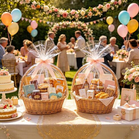 نبلوكس السيلوفان غلاف لأكياس سلال الهدايا 10 أكياس هدايا بلاستيكية واضحة لعيد عيد ميلاد حفل زفاف التخرج (24 × 30in) in Kuwait