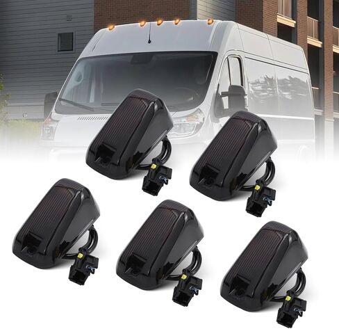 5PCS Cab Roof Top Marker Lights, Compatible with 2014-2023 Dodge Ram ProMaster 1500 2500 3500 Front Roof Running Lamps Amber Halogen Lamp, Replaces# 68232473AA, 68232473AB, 68232473AC, 68232473AD in Kuwait