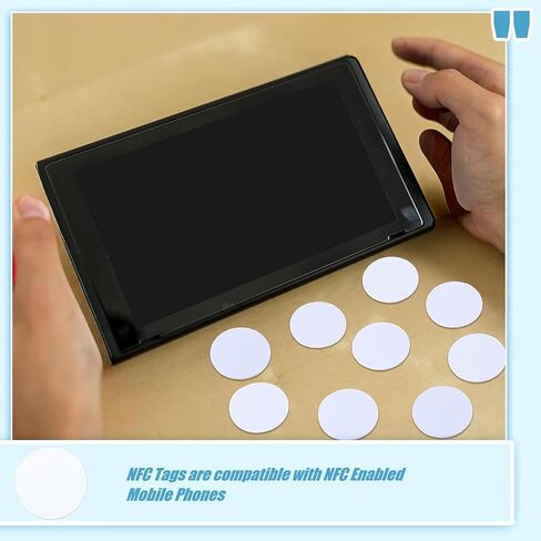 Syhood 30 Pieces NFC 215 Tags Blank Round Cards Coins Stickers Compatible with NFC Enabled Mobile Phones and Devices in Saudi Arabia