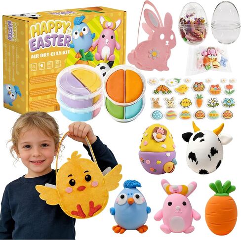 12Pack Halloween Crafts for Kids - Air Clay Clay Halloween Crafts Kits ، Moded Clay DIY Kit للأطفال - رائع لحفلات أعياد الميلاد ، خدعة أو علاج ، من سن 3+ in Kuwait