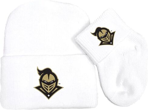 UCF Central Florida Knights Newborn Baby Knit Cap and Socks Set White in Saudi Arabia